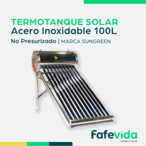Termotanque Solar Acero Inoxidable Sungreen 100L No Presurizado + Resistencia