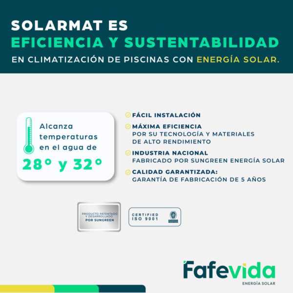 Kit Climatizador Solar para Piscinas Solarmat Sungreen 3 mts – 35000L - Imagen 4